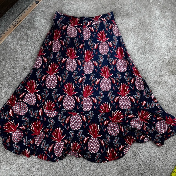 Boden Fluted Hem Jersey Knit Skirt Stretch Boho Bohemian Workwear Hippie Size 8 - Picture 6 of 7